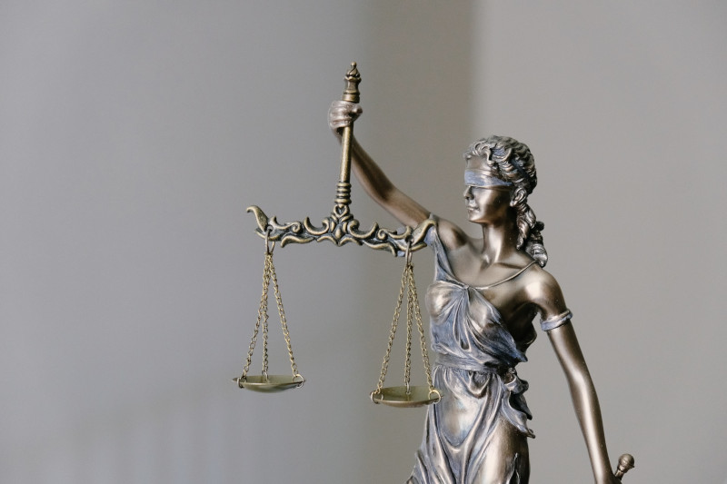 Statue holding scales