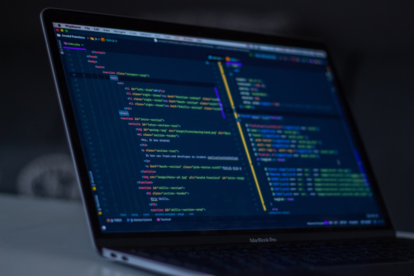 code on laptop