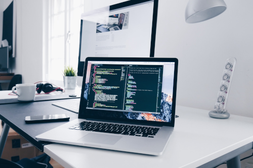 code on laptop