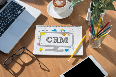 Graphic of desk and crm sketch