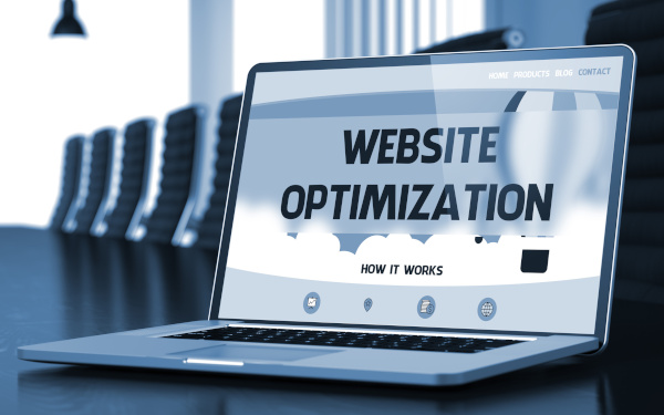 Website Optimization on Laptop Screen