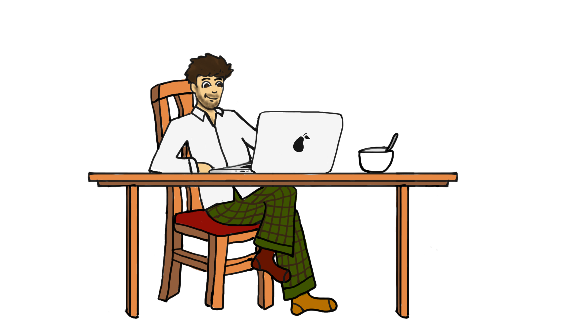man working from home