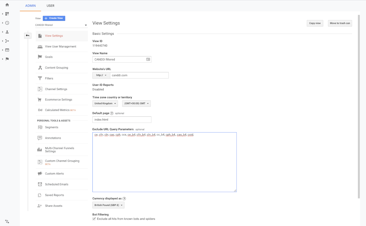 Exclude URL Query Parameters