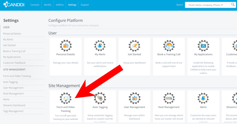 arrow on form and video tracking